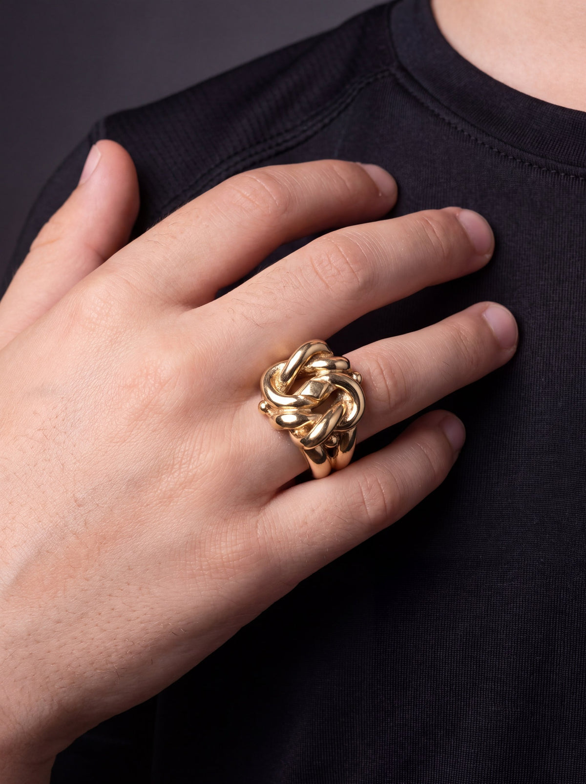 Kids 9ct Gold Filled Knot Ring worn on model