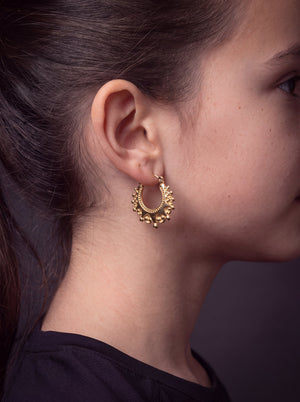 Kids 9ct Gold filled Creole Earrings worn on model