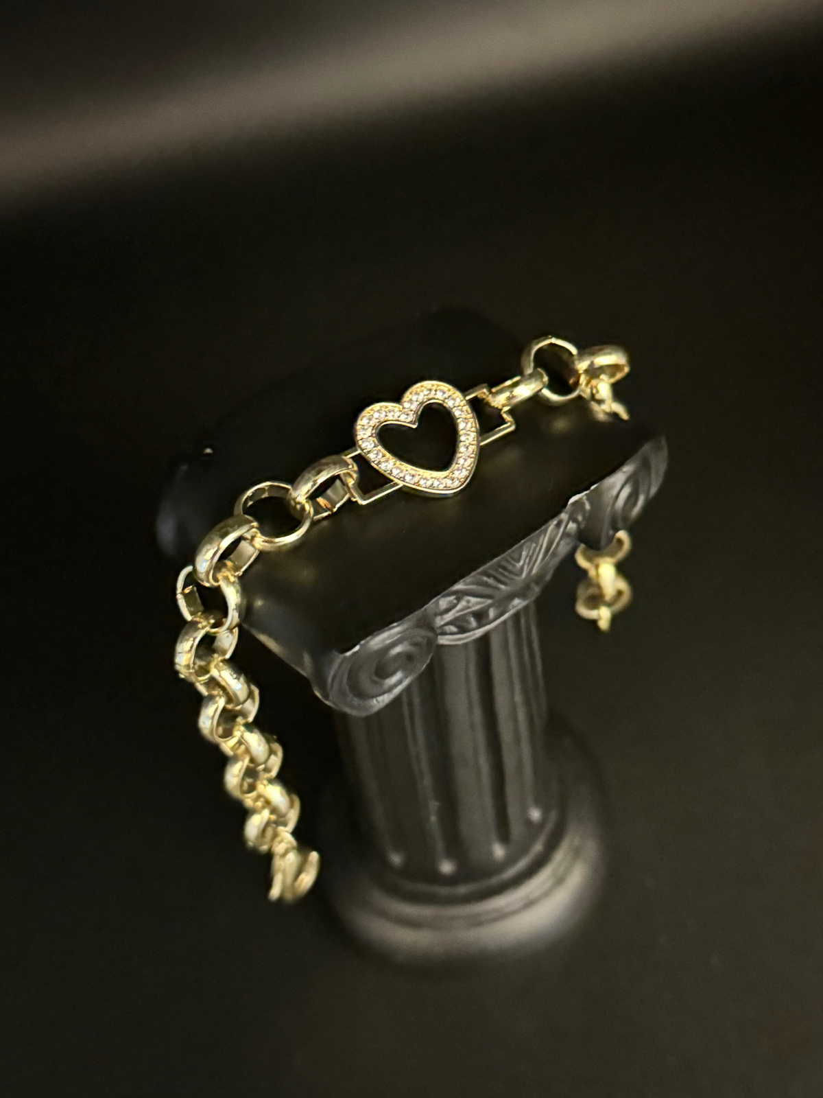 Kids Gold Filled Love Heart Belcher Bracelet