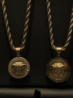 *NEW* Gold Filled Medusa Pendant On A 6mm Rope Chain