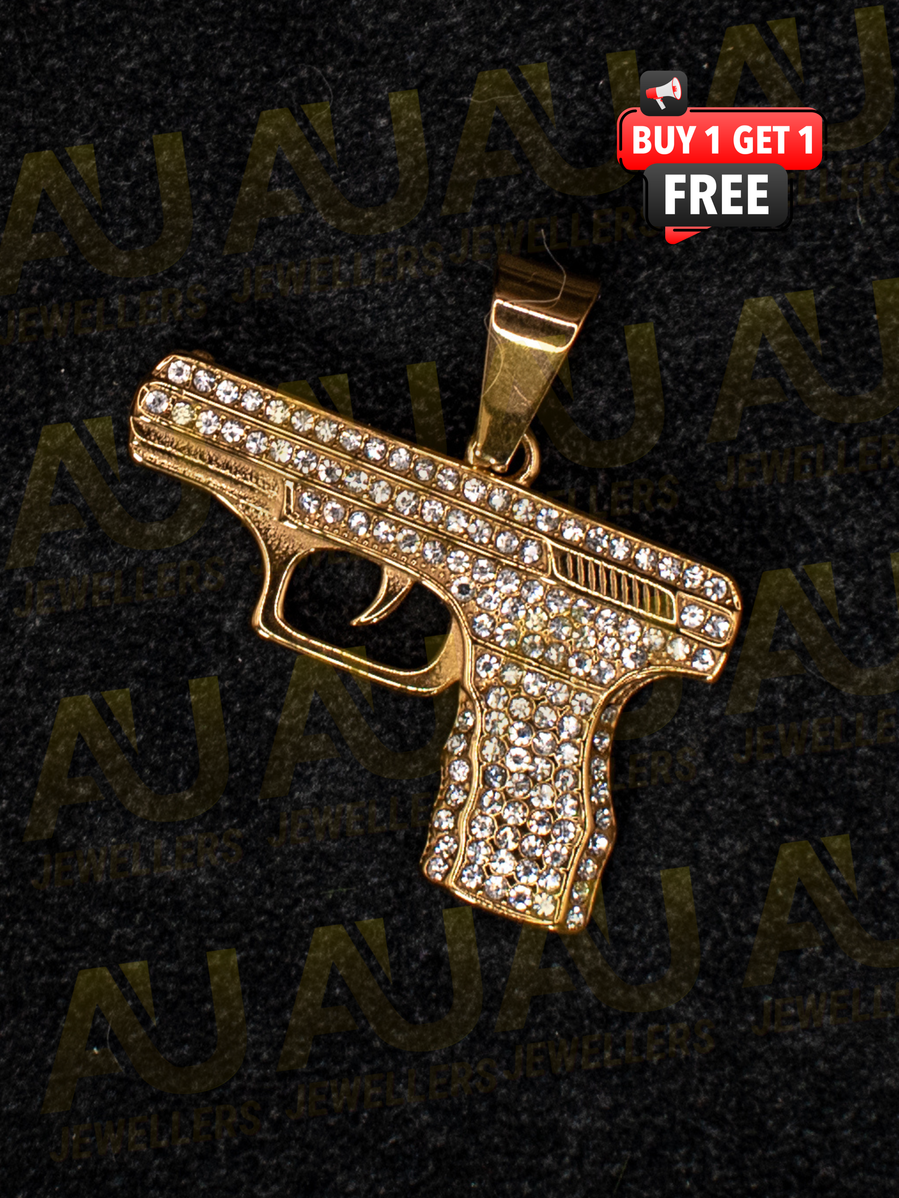 Gold Filled Glock Pendant On A 6mm Rope Chain