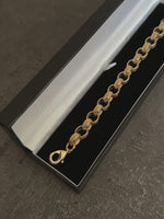 9ct Gold Filled Patterned Oval Belcher Bracelet 13mm