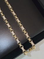 9ct Gold Filled Diamond Gypsy Link Belcher Chain 10mm