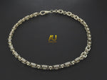 White Gold Filled Diamond Gypsy Link Chain 10mm