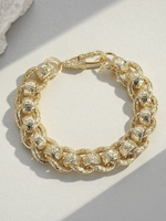 🎁 9ct Gold Filled Roller-Ball Belcher Bracelet 15mm (100% off)