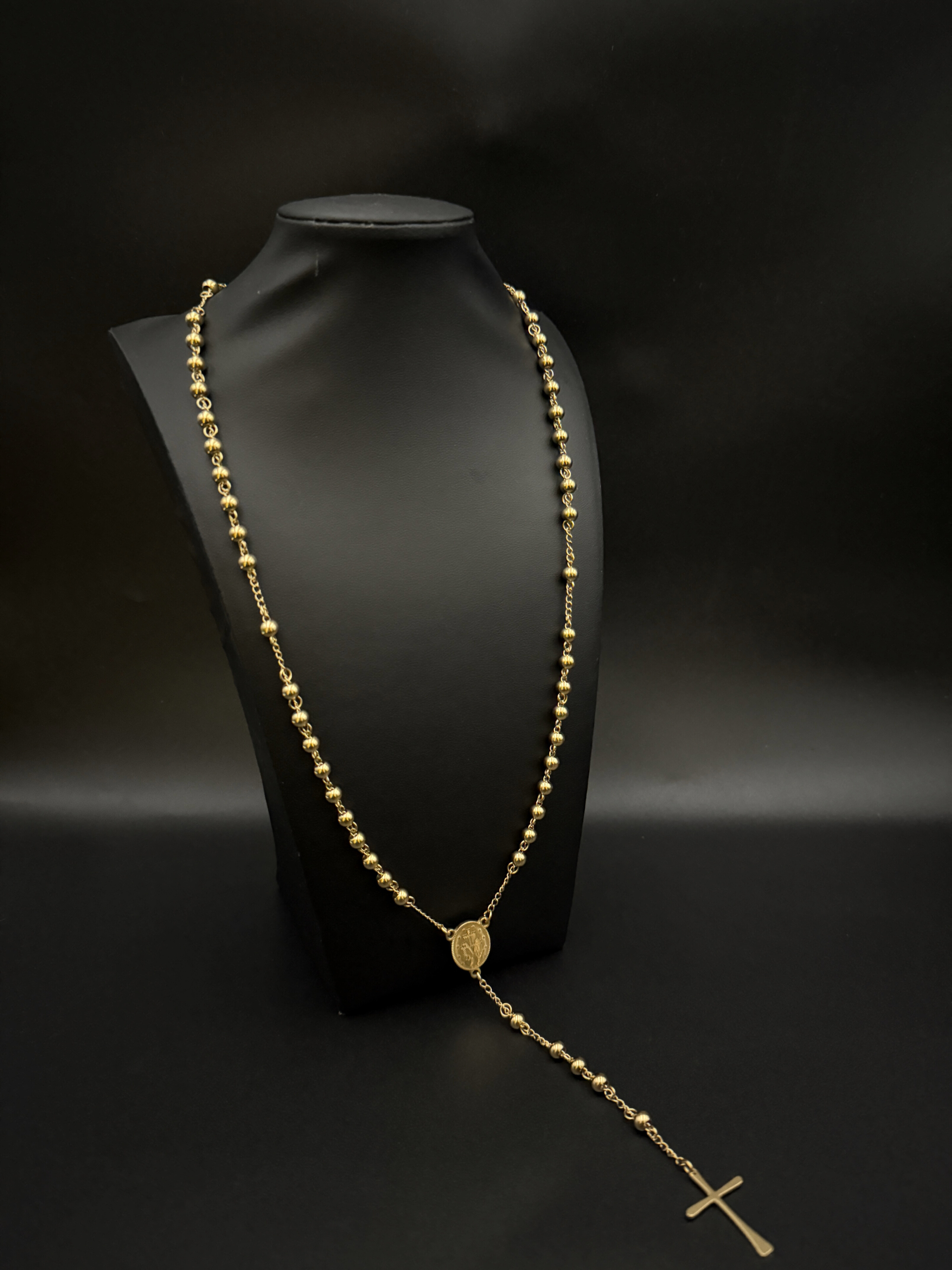 Gold Filled Rosary Bead Necklace