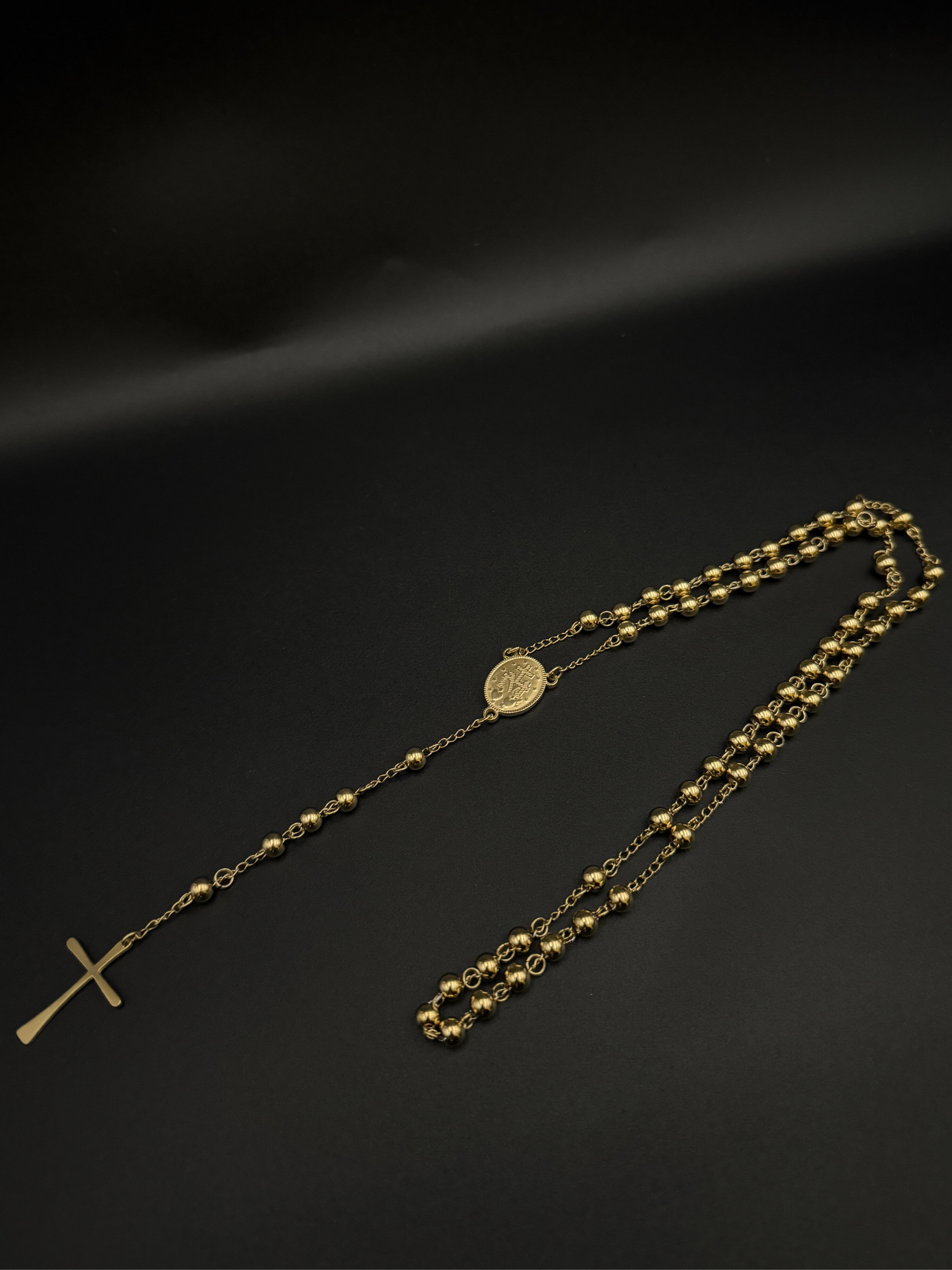 Gold Filled Rosary Bead Necklace