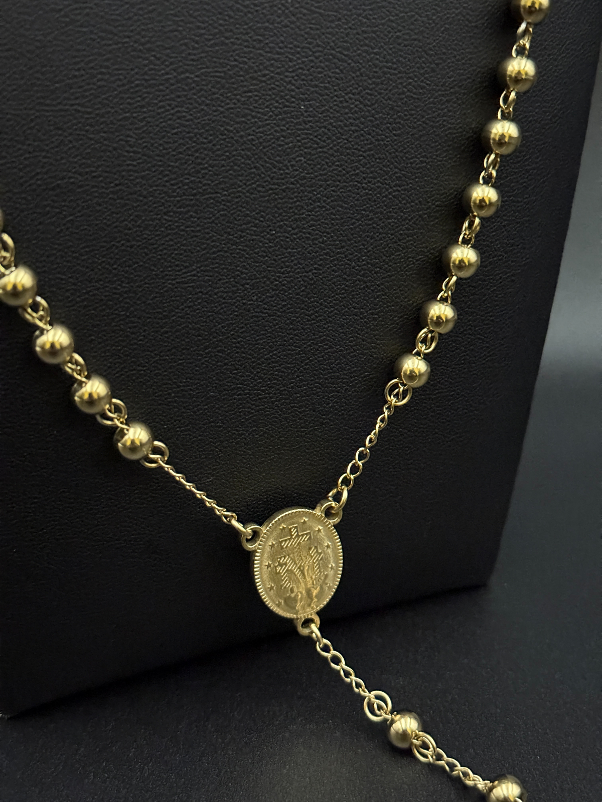 Gold Filled Rosary Bead Necklace