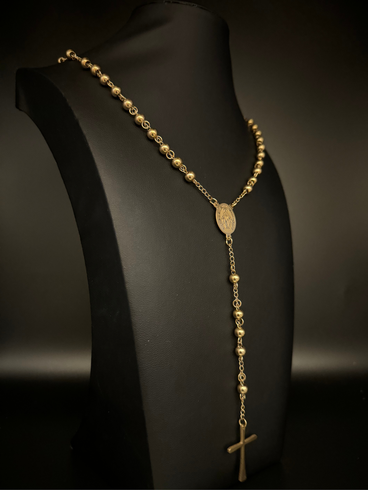 Gold Filled Rosary Bead Necklace