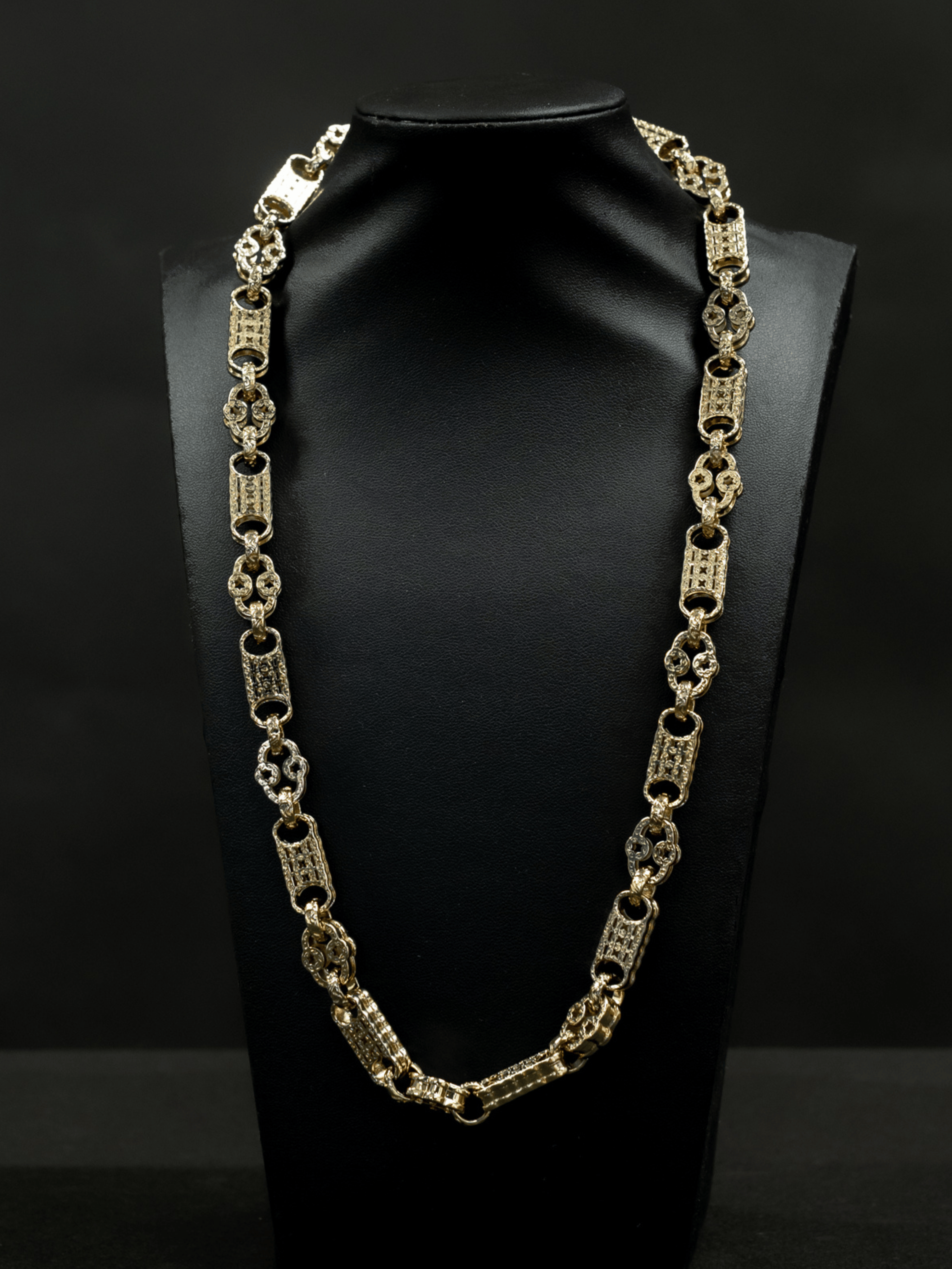 9ct Gold Filled Stars & Bars Chain 10mm