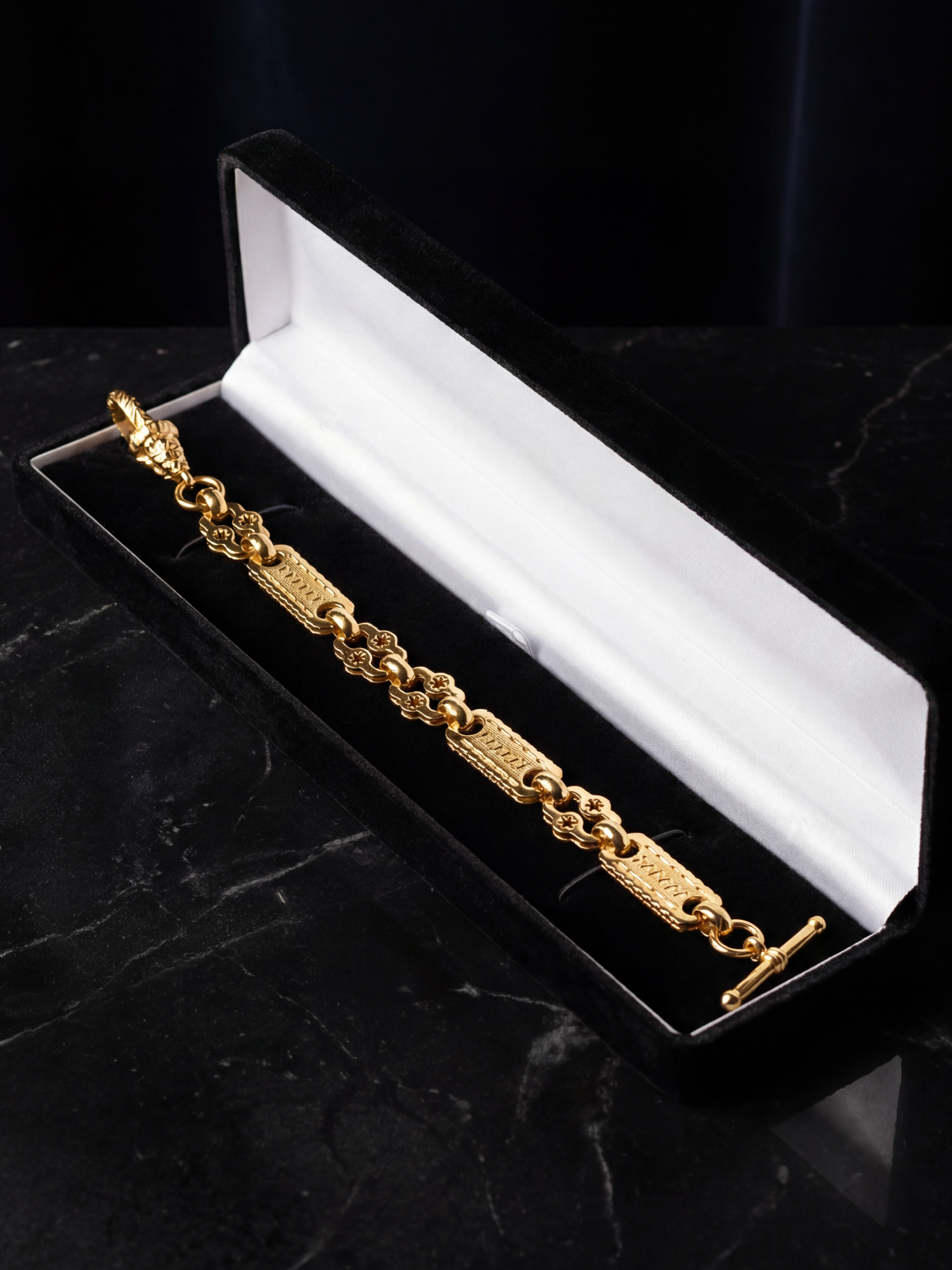 9ct Gold Filled Stars & Bars Bracelet 12mm