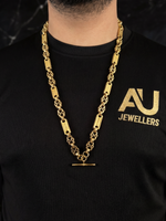 9ct Gold Filled Stars & Bars Chain 12mm