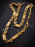 9ct Gold Filled Stars & Bars Chain 12mm