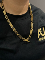 9ct Gold Filled Stars & Bars Chain 12mm