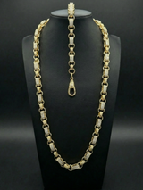 Yellow Gold Filled Diamond Gypsy Link Belcher Set 10mm